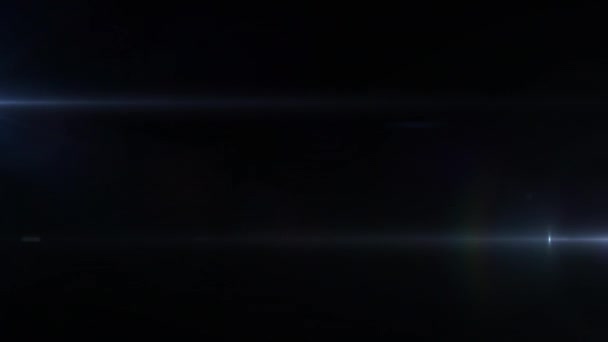 在黑色背景上的两个蓝色发光灯的动画 光和运动概念数字生成的视频 — 图库视频影像
