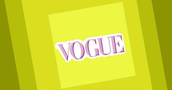 Kompozycja Logo Text Vogue Czterech Odcieniach Żółtego Kwadratowego Tła Moda — Zdjęcie stockowe