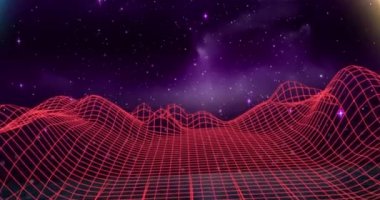 Sunucu odasındaki sosyal medya bildirimleri üzerinden üçgendeki kırmızı dijital manzaranın animasyonu. Sosyal medya ve küresel iletişim arayüzü teknolojisi kavramı dijital olarak oluşturulmuş video.