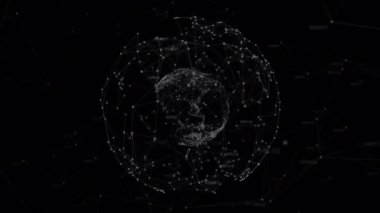 Donanma arka planında dünya ile bağlantı ağının animasyonu. bağlantı, teknoloji ve dijital arayüz kavramı dijital olarak oluşturulmuş video.