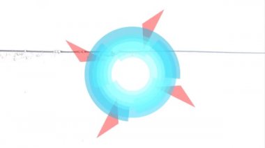 Su arka planına ananas atmanın üzerinde yuvarlanan soyut figürün animasyonu. bağlantı, teknoloji ve dijital arayüz kavramı dijital olarak oluşturulmuş video.