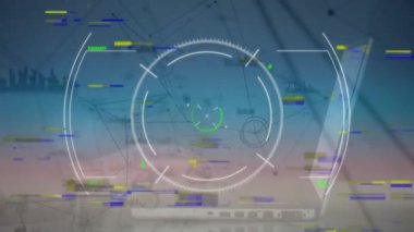 Mavi arkaplanda dizüstü bilgisayarla bağlantı ağının animasyonu. bağlantı, teknoloji ve dijital arayüz kavramı dijital olarak oluşturulmuş video.