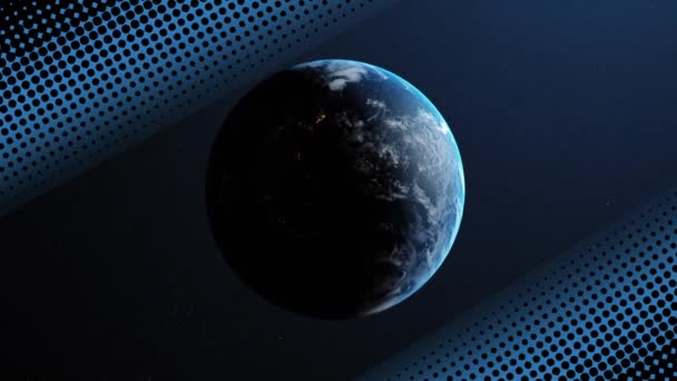 Animación Filas Puntos Parpadeantes Sobre Planeta Tierra Conexiones Globales Interfaz — Vídeo de stock