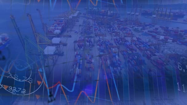 Animáció Hálózat Kapcsolatok Ikonok Statisztika Hajógyár Globális Kapcsolatok Hajózás Technológia — Stock videók