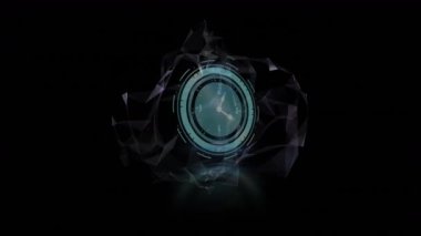 Kapsam taraması animasyonu ve simgelerle bağlantı ağı. bağlantılar, ağlar, teknoloji ve dijital arayüz konsepti dijital olarak oluşturulmuş video.