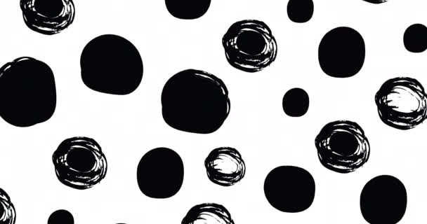 Анімація Чорних Крапок Повторюється Білому Фоні Мода Аксесуари Концепція Фонового — стокове відео