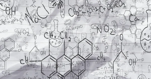 Imagen Fórmulas Estructurales Negras Compuestos Químicos Sobre Papel Educación Ciencia —  Fotos de Stock