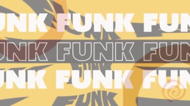Renkli arkaplanda metin funk animasyonu. Sosyal medya mesajlaşması ve küresel iletişim teknolojisi konsepti dijital olarak oluşturulmuş video.