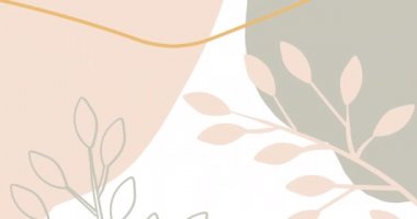 Beyaz arka planda şekillerin ve yaprakların animasyonu. moda ve aksesuarlar arka plan desen konsepti dijital animasyon.