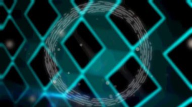 Karanlık arka planda bağlantı ağının animasyonu. bağlantı, teknoloji ve dijital arayüz kavramı dijital olarak oluşturulmuş video.