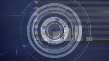 Kapsam taramasında istatistiklerin animasyonu. küresel dijital arayüz, teknoloji ve ağ konsepti dijital olarak oluşturulmuş video.