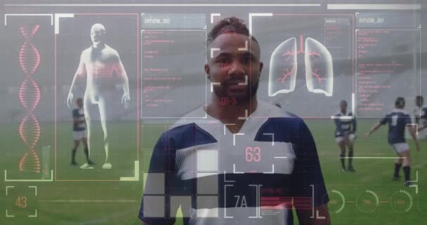 데이터 처리와 디지털 인터페이스를 플레이어에 애니메이션 스포츠 디지털 애니메이션 — 비디오