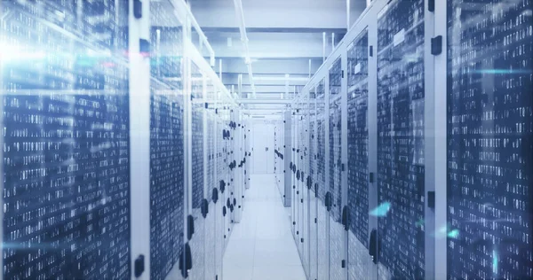 Image Data Processing Digital Information Flowing Network Computer Servers Server — Stock Photo, Image