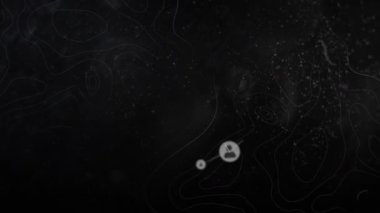 Siyah arkaplanda dijital medya simgelerinin canlandırılması. Sosyal medya mesajlaşması ve küresel iletişim teknolojisi konsepti dijital olarak oluşturulmuş video.