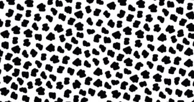 Beyaz arka planda siyah noktaların canlandırılması. moda ve aksesuarlar arka plan desen konsepti dijital animasyon.