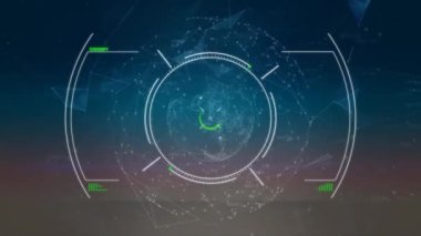 Mavi arkaplan üzerindeki dünya ile bağlantı ağının animasyonu. bağlantı, teknoloji ve dijital arayüz kavramı dijital olarak oluşturulmuş video.