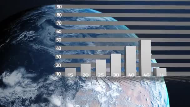 Animazione Elaborazioni Statistiche Tutto Mondo Comunicazione Globale Business Interfaccia Digitale — Video Stock