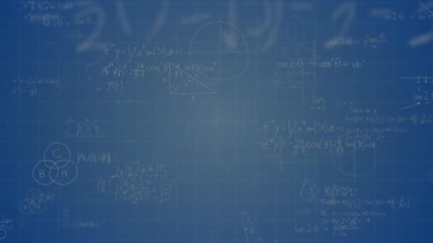 化学结构上数学方程的动画化 全球教育 数字接口和技术概念 — 图库视频影像