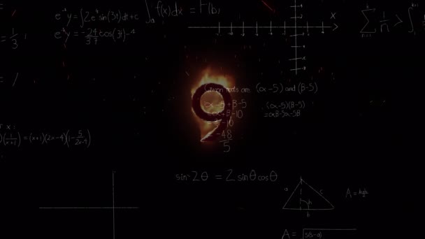Animation Mathematischer Gleichungen Über Den Countdown Globales Bildungs Wissenschafts Digitales — Stockvideo