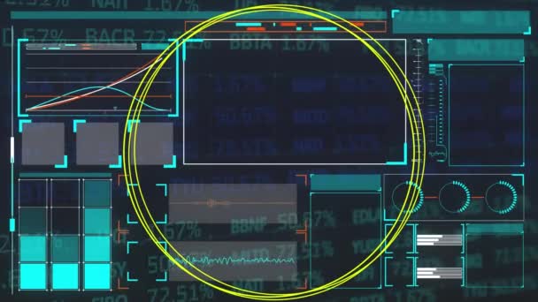 Animazione Delle Statistiche Sul Contesto Degli Indici Borsistici Connessione Tecnologia — Video Stock