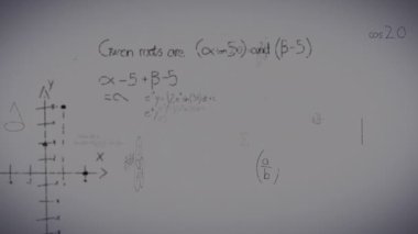 Kimyasal yapılar üzerinde matematiksel denklemlerin animasyonu. küresel eğitim, bilim, dijital arayüz ve dijital olarak üretilen video konsepti.