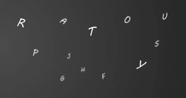 Random Letters Alphabet Move Left Vast Empty Space Background Dark — Stock Photo, Image