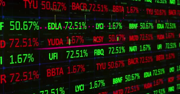 Animación Del Procesamiento Datos Financieros Sobre Estadísticas Finanzas Globales Negocios — Vídeos de Stock