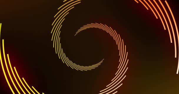 黄光轨迹在催眠运动中旋转的动画 运动及光概念数码产生的影像 — 图库视频影像