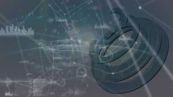 Анимация Сети Соединений Сканирования Области Видимости Глобальные Коммуникации Бизнес Цифровой — стоковое видео