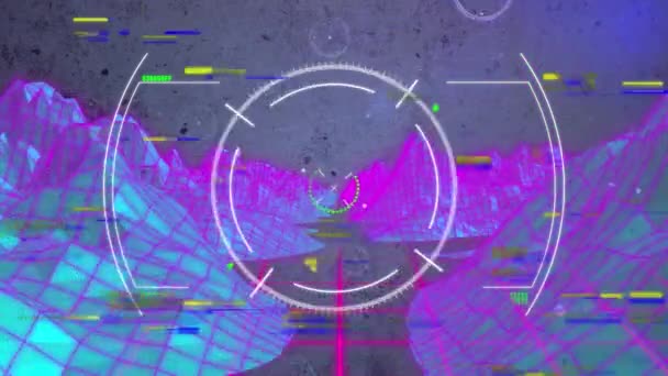 Digitale Animation Des Scanners Über Das Netzwerk Von Verbindungen Gegen — Stockvideo