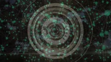 Bağlantı ağı ile kapsamın animasyonu. küresel veri işleme, bağlantılar, teknoloji ve dijital arayüz kavramı dijital olarak oluşturulmuş video.