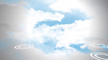 Gökyüzündeki simgelerle bağlantılı ağların animasyonu. küresel bağlantılar, iş dünyası, dijital arayüz, teknoloji ve ağ konsepti dijital olarak oluşturulmuş video.