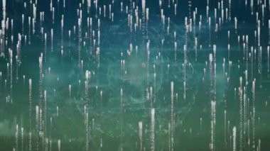 Mavi ve yeşil arkaplan üzerinde bağlantılar ve veri işleme ağının animasyonu. bağlantı, teknoloji ve dijital arayüz kavramı dijital olarak oluşturulmuş video.