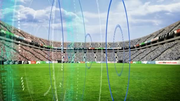 Animação Interface Digital Com Bloqueio Seguro Girando Estádio Aberto Tecnologia — Vídeo de Stock