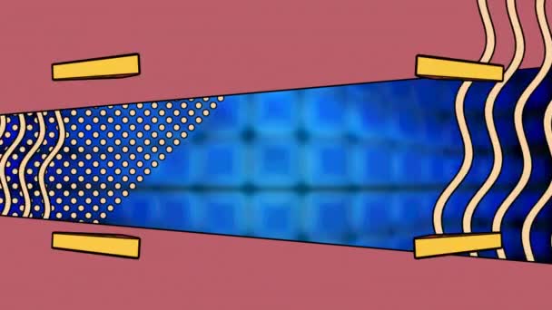 Animation Triangles Rotatifs Sur Grille Bleue Concept Fond Couleur Mouvement — Video