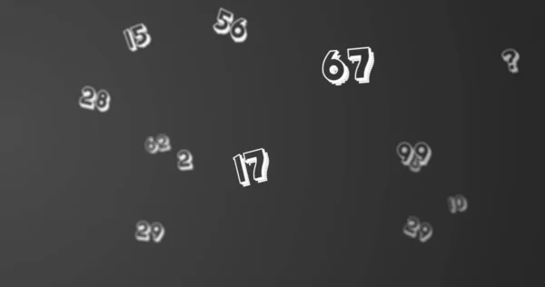 Números Aleatorios Figuras Símbolos Mueven Hacia Izquierda Espacio Amplio Vacío —  Fotos de Stock