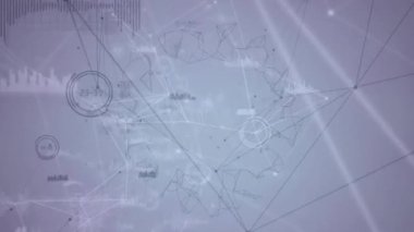 Mavi arkaplan üzerindeki bağlantı ağının animasyonu. bağlantı, teknoloji ve dijital arayüz kavramı dijital olarak oluşturulmuş video.