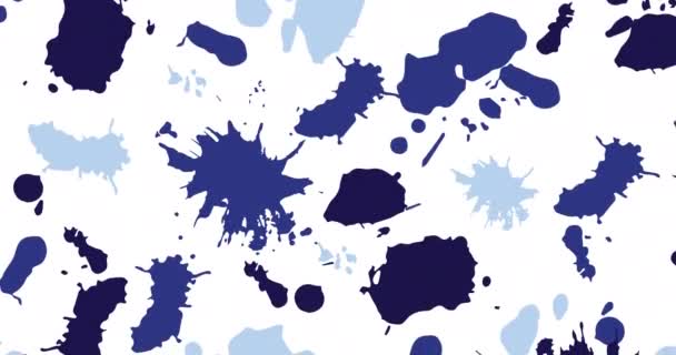 Animatie Van Blauwe Vlek Herhaald Witte Achtergrond Mode Accessoires Achtergrond — Stockvideo