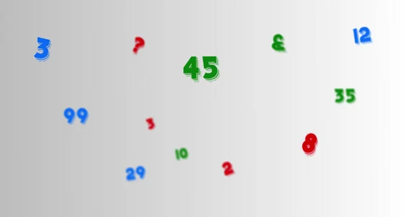 Zufällige Bunte Multiple Mathematische Zahlen Und Symbole Die Sich Vor — Stockfoto