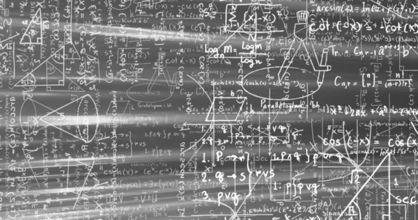 Immagine Formule Matematiche Bianche Disegni Geometrici Grigio Educazione Scienza Ricerca — Foto Stock