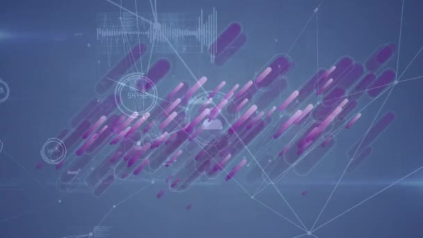 Animação Rede Conexões Sobre Fundo Azul Conceito Conexão Tecnologia Interface — Vídeo de Stock