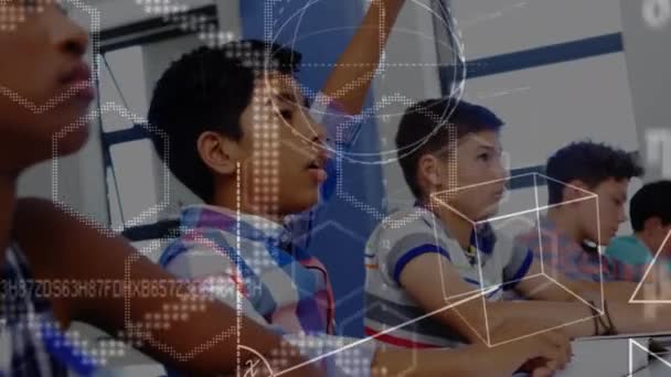 Animation Équations Sur Les Écoliers Classe Éducation Traitement Des Données — Video