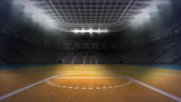 Animation Réseaux Connexions Sur Terrain Basket Vide Connexions Mondiales Sport — Video