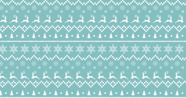 Imagem Padrão Tradicional Natal Com Fileiras Renas Brancas Estrelas Movendo — Fotografia de Stock