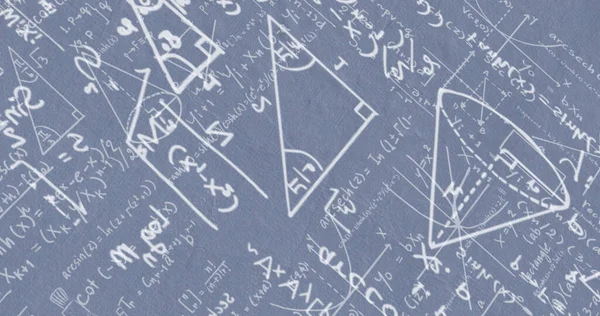 Imagen Fórmulas Matemáticas Blancas Dibujos Geométricos Gris Educación Ciencia Investigación —  Fotos de Stock