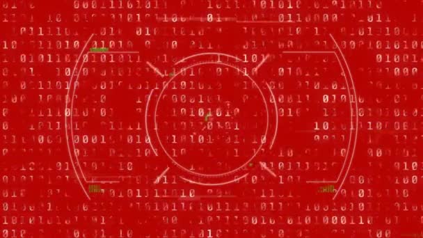 Animação Digital Varredura Escopo Sobre Processamento Dados Codificação Binária Contra — Vídeo de Stock