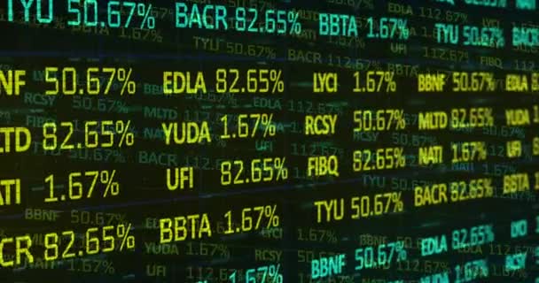 Animação Estatísticas Processamento Dados Financeiros Conceito Finanças Globais Negócios Interface — Vídeo de Stock