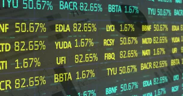 Animação Estatísticas Processamento Dados Financeiros Conceito Finanças Globais Negócios Interface — Vídeo de Stock