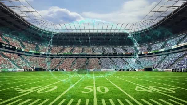 경기장 위에서 회전시키는 애니메이션 스포츠 디지털 애니메이션 — 비디오