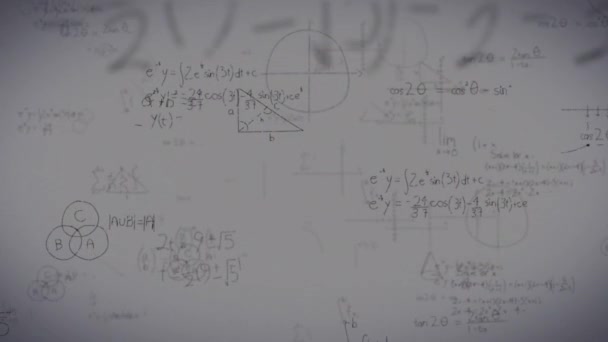 Animazione Equazioni Matematiche Strutture Chimiche Educazione Globale Scienza Interfaccia Digitale — Video Stock